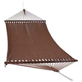 Sunnydaze Soft-Spun Polyester Rope Double Hammock for Outside - 600-Pound Weight Capacity Extra Large Hammock - Mocha - color: Mocha
