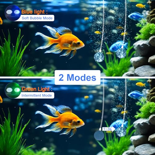 PChero Solar Pond Aerator, 2W & 2200mAh Solar Aquarium Air Pump with 2 Air Stone, 2 Modes Bubbler for Aquarium, Fish Tank, Outdoor Small Pond, Hydroponics