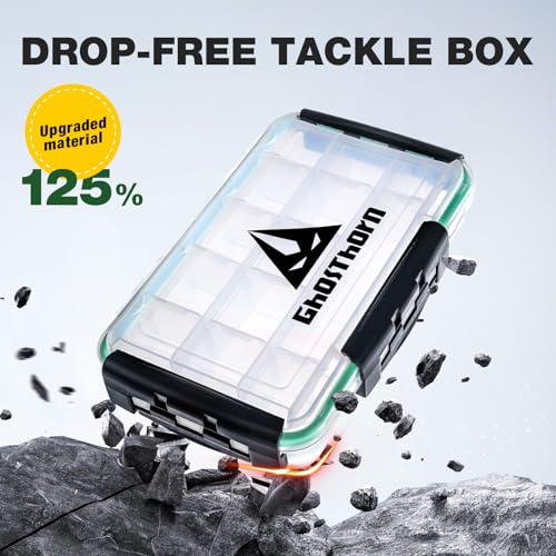 Ghosthorn Fishing Tackle Box, Waterproof 3600 and 3700 Tackle Trays, Plastic Tackle Box Organizer with Removable Dividers Storage Lure Box for Lures 3 Pack (3600 * 3) - style: 3600*3