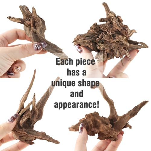 4pcs Natural Aquarium Driftwood Decoration,Perfect for Aquascaping,Fish Tanks and Reptile Habitats,Enhances Underwater Aesthetics and Provides Hiding Spots for Fish(4pcs/4-6inches)