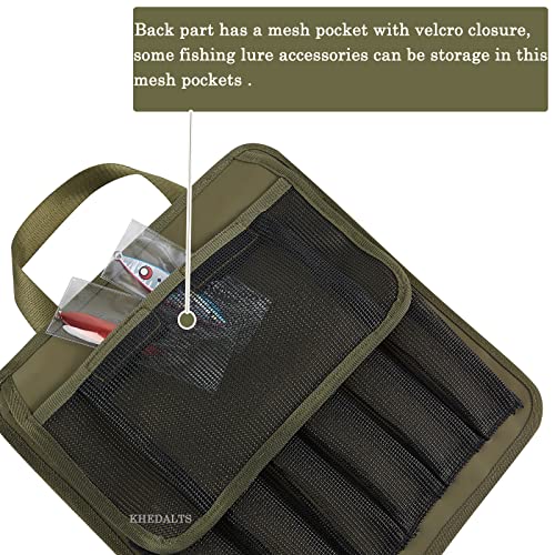 Fishing Jig Bag Large Lures Bags Saltwater & Freshwater,Slow Pitch Jigs Storage Bag Suitable For Max 10inch Jigs,Heavy Duty Offshore Fishing Jigs Lead Bag For Men Gifts Waterproof Army Green