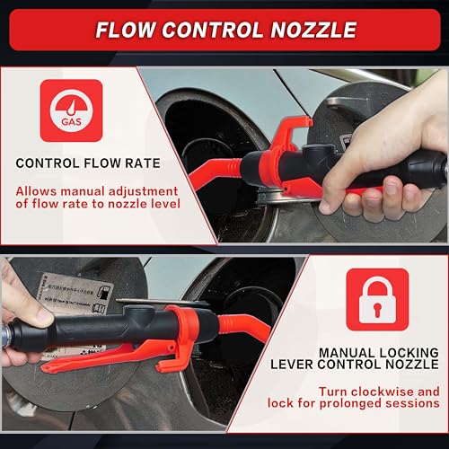 Portable Battery Powered Gas Transfer Pump, Battery Operated Liquid Water/Fuel Transfer Pump with Adjustable Flow Control, 2.2 Gallons per Min, Electric Siphon Pumps for Fuel Diesel Gas Can - style: Flow nozzle pump