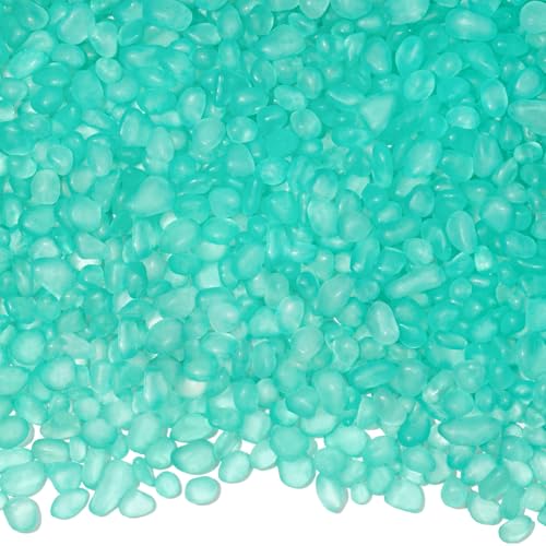 QEQEKAKA Sea Glass Stones for Crafts About 1LB (405g/14.28oz) Glass Pebbles Gemstones Bulk for Beaching Wedding DIY Decoration Aquarium Turtle Tank Vase Filler - color: Mint Green, size: 1LB (405g/14.28oz)