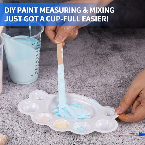JNWINOG 100-Pack Clear Plastic Measuring Cups – Graduated Disposable Mixing Cups for Paint, Resin, Epoxy & Kitchen Use | Durable, Leak-Resistant & Precise Cups for DIY, Crafts, Baking & Labs