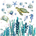 2 Sheets Under The Sea Wall Decals Sea Wall Stickers 3D Ocean Wall Stickers for Kids,Room,Bathroom,Bedroom,Nursery,Home Wall Decoration,Toilet,Kitchen