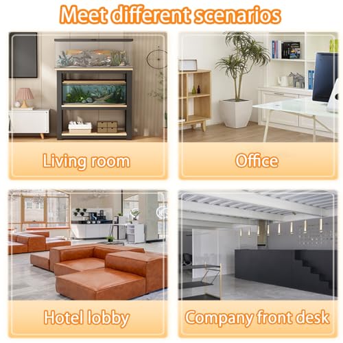 Heavy-Duty Adjustable Aquarium Stand with 2-Tier Shelves, 100kg Capacity, Rimless Fish Tank Table for Home & Office, Brown Finish (80x40cm/35.4x15.7in) - color: Brown, size: 80x40cm/35.4x15.7in