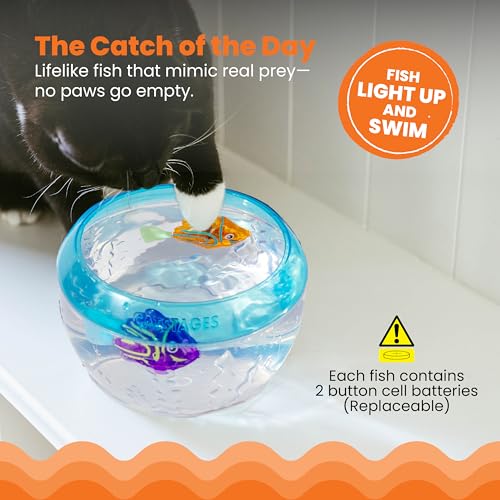 Catstages Meow-SMERIZING Fish Electronic Cat Toys, 2Pk, Replacement Pack for Meow-SMERIZING Fish Bowl, Multicolored - color: Meow-smerizing Fish