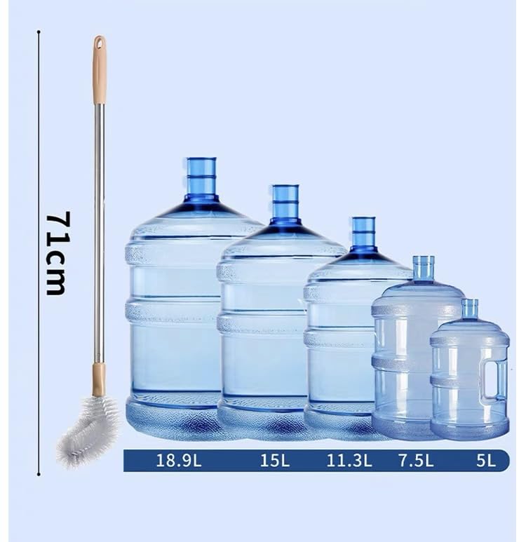 LUFOX 2 Pack 28" Long Bottle Brush, 3 & 5 Gallon Bottle Cleaner Brush, Bendable Replaceable Brush Head Bottle Cleaning Brush for Family