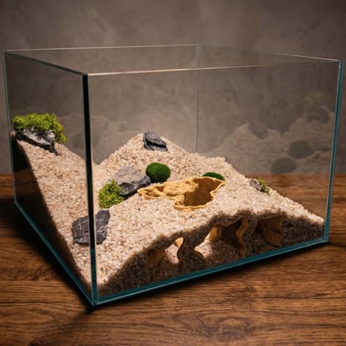 Large Sea Grotto Aquarium Cave, 3D Print Fish Hideout for Aquarium Fish Tank Decor, for Viewing Shrimp, Betta Fish, Corydora, Catfish, Pleco (Black) - color: Black