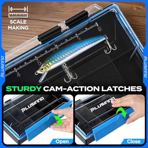 PLUSINNO Tackle Box Organizer, 1/2 Packs Waterproof Tackle Trays, Fishing Tackle Box with Removable Dividers, Fishing Box Tackle Trays and Terminal Tackle Storage - style: 3600-2 Pack