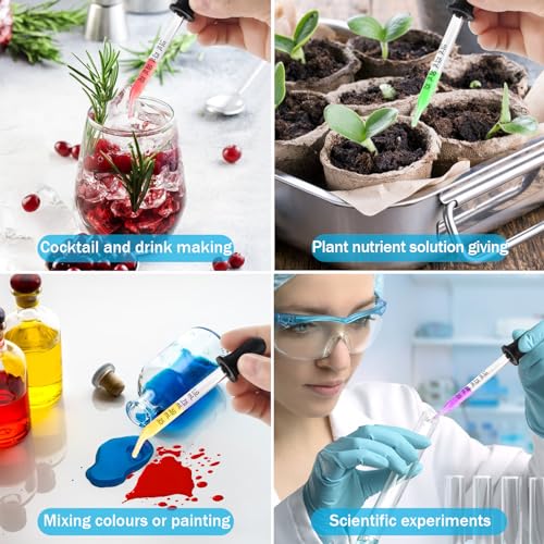 Herain Eye Dropper 8 Pack, Glass Pipette Dropper, 1 ml Droppers Tool for Essential Oils, Crafts, Ear Eye, Lab, Measuring and Transferring a Variety of Liquids, Bent & Straight Tips - style: Large Rubber Bulb-8pcs