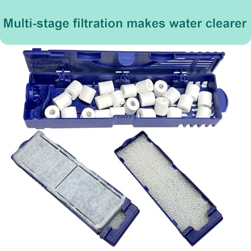 2 Set Aquarium Filter Media Compatible with Fluval U3 Underwater Filter, Include 4 Carbon Foam Filter Pads, 4 Sponge Filters and 1 Ceramic Ring, Fit for Freshwater and Saltwater Aquariums - size: U3 Series