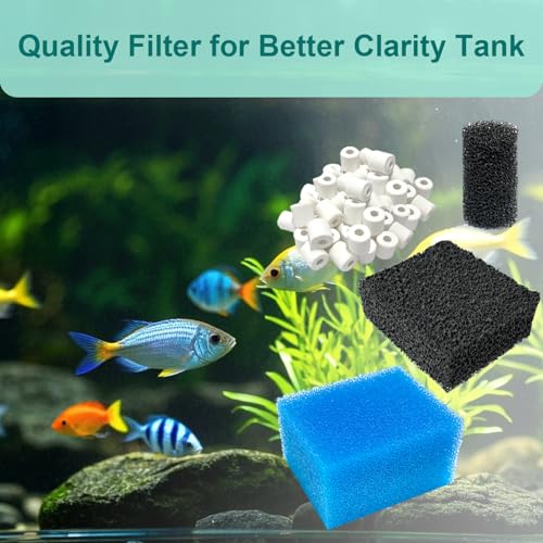 20 Pack Filter Media Kit Compatible with Fluval AquaClear AC20 Power Filter (5-20 Gallon), Includes 4 Foam Filters, 4 Carbon Sponge Filters, 4 Pack Ceramic Rings and 4 Intake Strainer Sponges - size: AC20 Series