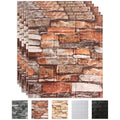 10 Pack 3D Wall Panels Peel and Stick, Waterproof Foam Stone 3D Wallpaper, Self Adhesive Foam Wallpaper for Bedroom Bathroom Kitchen (13.7 * 15.1in) - color: Red Brick, size: 10 Pack