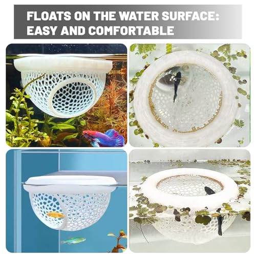 Aquarium Floating Betta Fish Skins, Suitable for Fighting Fish, Shrimp, and Small Fish Multi-Functional Hammock, Aquarium Hiding Feeding Decorative Accessories (White)
