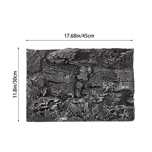 Toddmomy Rock Terrarium Background 3D Reptile Habitat Backgrounds, 17.7x11.8in Decorative Backdrop for Tanks Bearded Dragons Lizard Gecko Spider Chameleon Turtle Fish