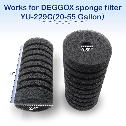 Aquarium Sponge Filter Replacement Sponges (4-Pack) for 229C (20-55 Gallon) - size: Replacement sponge（20-55 gallon)