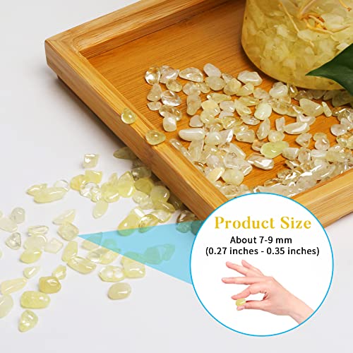 QICQDRAM Polished Gem Stones Rocks Crystals 0.9 Lb/405g Tumbled Stones Citrine Crystal Chips Bulk for Healing Crystals & Fish Tank Rocks Gravel, Vase Filler, Plants Decor - color: Citrine