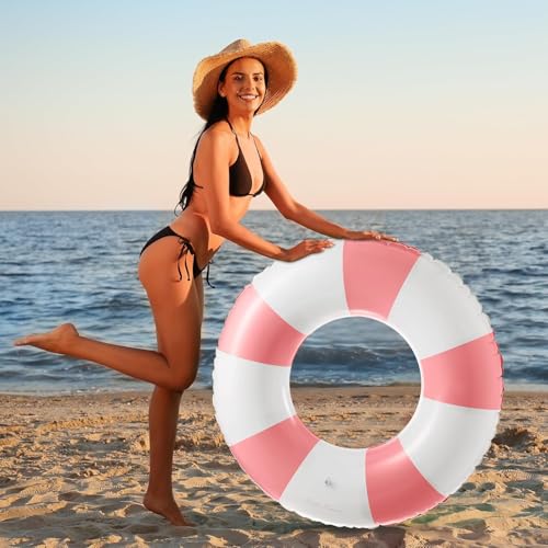 2 PCS Inflatable Pool Floats for Swimming Pool Party Lake Beach Adults - Floaties Pool Tubes Swim Rings Tubes Floaties for Beach Pool Party Decorations - color: Pink, size: 29"