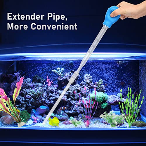 5 in 1 Aquarium Coral Feeder Kit, Luxiv 2 Pcs 60ml and 30ml Aquatic Reef Feeding Dropper with 10in Extender Pipe, 2 Pcs Stainless Steel Straight and Curved Aquarium Tweezers for Feeding Tong (Silver) - color: Silver