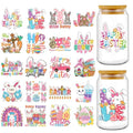 Rngmsi Easter UV DTF Cup Wrap - 20 Sheets Easter Egg UV DTF Wraps for 16 oz Glass Cups, Bunny Gnome UVDTF Decals for Coffee Mugs, Waterproof Rub on Transfer Stickers, DIY Crafts - style: Happy Easter