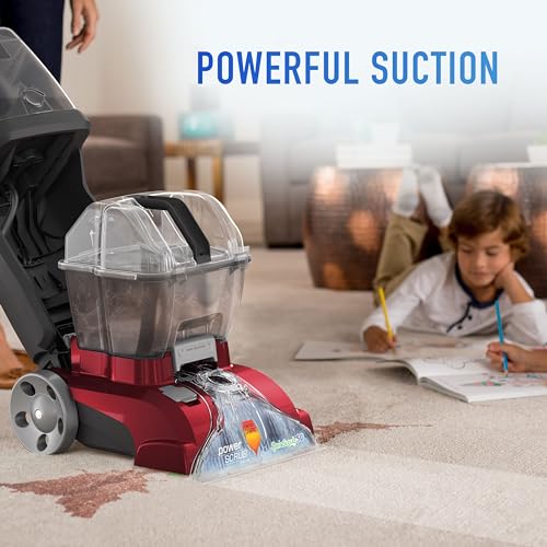 Hoover PowerScrub Deluxe Carpet Cleaner Machine, Deep Cleaning Carpet Shampooer Machine, SpinScrub Brushes, HeatForce Drying, Pet & Upholstery Tools, Pair with Hoover Carpet Cleaner Solution - style: PowerScrub Deluxe