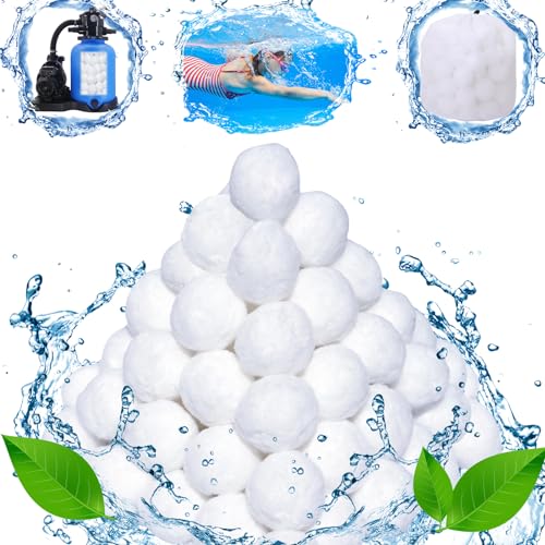 1.5 lbs Pool Filter Balls for Sand Filter, Reusable Fiber Filter Media Replaces 55 lbs Sand, Efficient Pool Cleaning for Swimming Pools & Filter Pumps - color: 1.5 Pounds