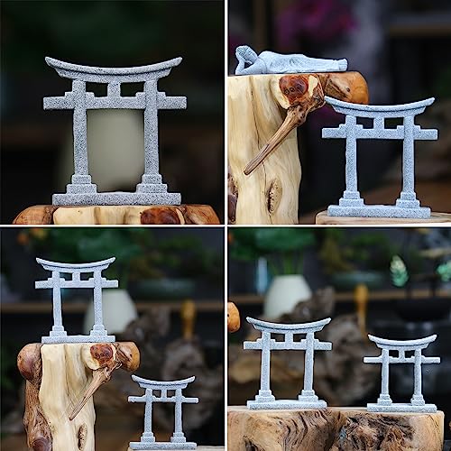 Japanese Torii Gate Aquariums Miniature Ornament Bridge Landscape Ornament for Fish Tanks Decoration Miniature Scene Accessory Garden Decor - size: Small