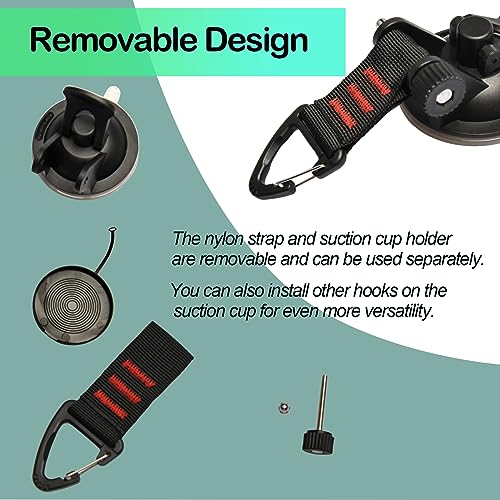 4 Pcs Heavy Duty Suction Cups Anchor with Security Hooks - Outdoor Strong Suction Cups with 4 Pcs Tarp Clips Multipurpose Car Camping Accessories Suction Cup for Car Awning Boat Camping Trap Tie Down