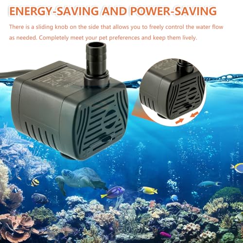 Cat Water Fountain Pump Mini fish tank pump Crafts Plant Micro Water Pump Pet Water Fountain Pump Replacement Pump USB-1020 3.5-9V,Black