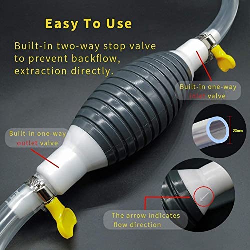 Multifunction Liquid Sucker Pump, Manual Fuel Transfer Pump Gasoline Siphone Hose, Portable Siphon Pump For Gasoline Diesel And Other Liquid Water, with 3.2/6.5/9.8ft Siphon Hose. (9.8 ft) - size: 9.8 ft