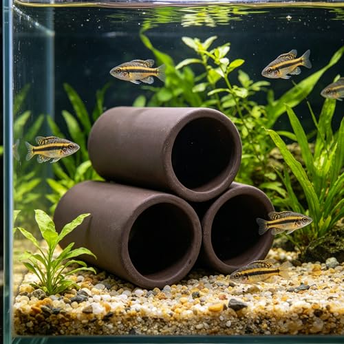 M2cbridge Ceramic Shrimp Dome Hide Shelters Swim Holes Shrimp Habitat Breeding Tube (2PCS Purple Pipe) - color: 2pcs Purple Pipe