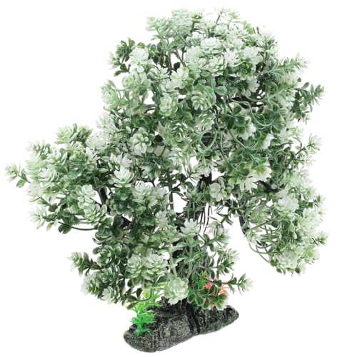 10 Inch Artificial Aquarium Tree Resin Fish Tank Decor Plastic Water Plant for Home Fish Tank Landscape Decoration - color: Green