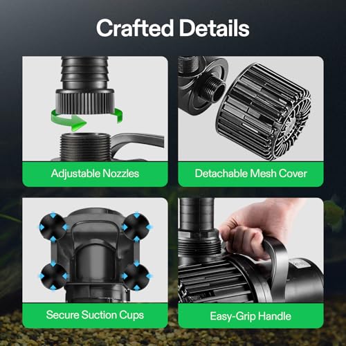 VIVOSUN 2700 GPH Submersible Water Pump, 120W Pond Pump, Ultra Quiet Aquarium Pump with 15FT. Lift Height for Pond Waterfall, Fish Tank, Statuary, or Hydroponics - size: 120W without Barrier Bag