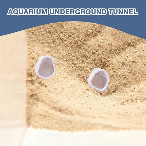 Aquarium Corner Cave, Underground Aquarium Cave Tunnel, Corner Viewing Fish Tank Hideout, Under Gravel Tunnel for Fish and Shrimp (White) - color: White
