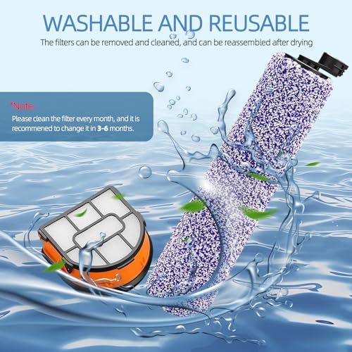 HydroVac Replacement Brush Roller Filter: for Shark WD101 WD201 WD100 WD200 AW201 WD200C WD201C WD101C AW261 WD160 Hydrovac XL 3-in-1 Vacuum Cleaner, Cordless Pro XL Vacuum, Part WDFF1 WDB1