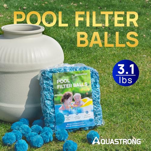 AQUASTRONG Pool Filter Balls for Sand Filter Pump, 3.1 lbs Reusable Sand Filter Balls (Replaces 100 lbs Pool Filter Sand), Efficient Blue Filter Balls for Swimming Pools, Filter Pumps, Aquariums - color: Blue(Pro+), size: 3.1lbs