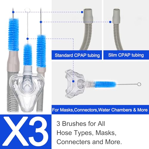 CPAP Cleaning Kit, CPAP Cleaner & CPAP Hose Cleaner Brush for CPAP Machine | CPAP Tube and Mask Cleaning Brush,CPAP Accessorie Supplies，CPAP Hose Cleaner Brush，Universal Fit For 15mm & 22mm CPAP Tubes