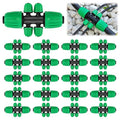 Kalolary 20PCS Locked Barbed Tee Connectors, 1/2” to 1/4” Drip Irrigation Fittings Kit 12/16mm to 4/7mm Tube Lock Female Connector 6-Way Barbed Lock Irrigation Parts for Watering System (Green) - color: Green 1/2" to 1/4" 6-Way