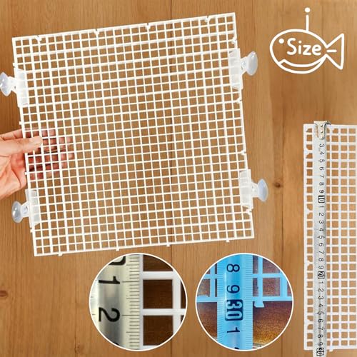 Adjustable Plastic Grid Panel for Fish Tank Divider, 11.8 x 11.8 Inch, 8 Pcs - Interlocking Design for Aquarium Separation, Reptile Basking and Plant Support(White) - color: White
