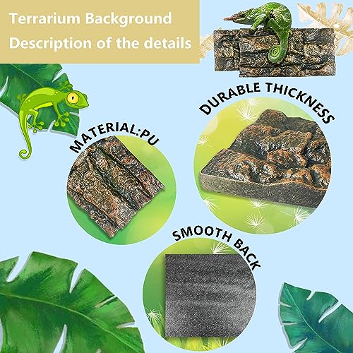 4pcs Rock Terrarium Background,3D Reptile Tank Background Board,Amphibian Stereo Backdrop Wall,Lizard Snake Gecko Spider Chameleon Turtle Fish pet silo Background Decorative Panel - color: yellow-11.8"*8.8"（4pcs）