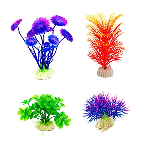 CousDUoBe Artificial Aquatic Plants 11 Pcs Small Aquarium Plants Artificial Fish Tank Decorations，Used for Household and Office Aquarium Simulation Plastic Hydroponic Plants