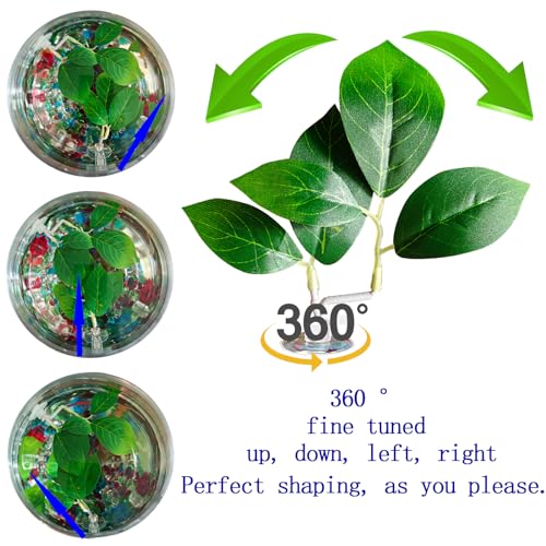 Fish Leaf Pad Fish Tank Accessories Aquarium Décor Simulating 3 pcs Adjustable Plastic Plants Betta Natural Habitat Playing Spawn Breed Rest Bed with Suction Cup Multi Leaf Design (3)