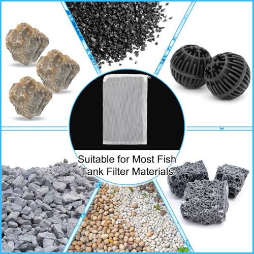 Abbylike 10pcs Large Filter Media Bag with Plastic Zipper 11.7" x 7.8" Reusable Media Bags for Aquarium Fish Tank Filter Bags - Mesh for Activated Carbon, Bio Balls, Ceramic Rings - size: 11.7" X 7.8"