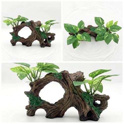 Aquarium Decorations Cave Silk Aquarium Plants Betta Fish Tank Decor Ornament, Soft & Safe Fish Tank Accessories, Goldfish Bowl Decor Artificial Driftwood