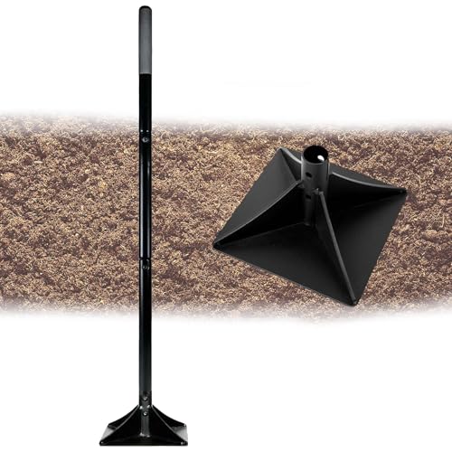 Steel Tamper Tool with 48 inch Handle, 10''x10'' Gardening Hand Tools for Leveling Ground Installing Pavers Driveway, Garden, Yard and Repairing Blacktop