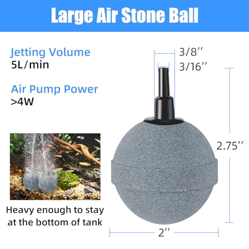 AQUANEAT Air Stones for Ponds 2 Inch, Long Lasting Aerator Oxygen Diffuser, Air Pump Accessories for Aquariums, Fish Tanks, Hydroponics and DWC Reservoirs 4 Pack