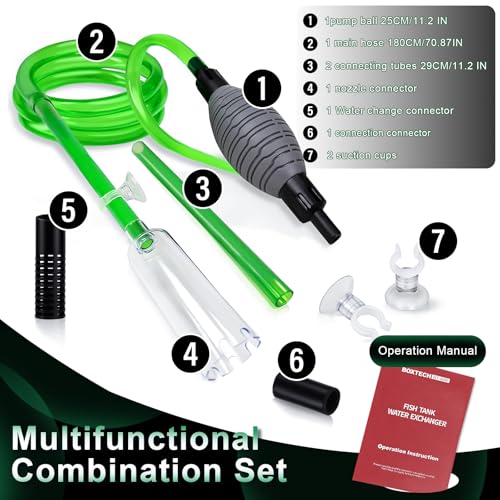 boxtech Fish Tank Water Change, Vacuum Siphon Water Changer Pump Sand Cleaner for Aquarium Water Filter