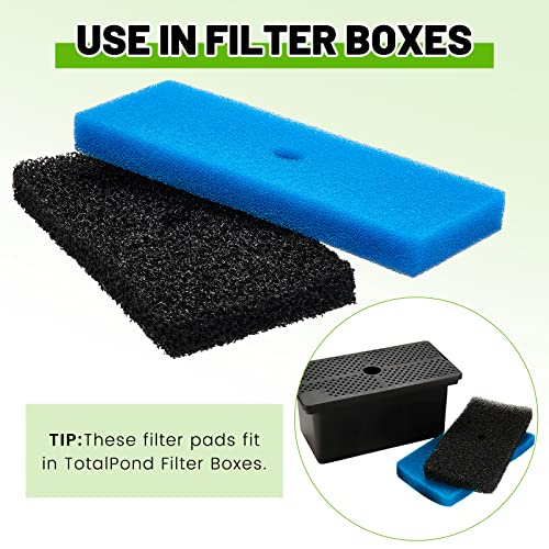 Retisee 2 Sets Replacement Pond Filter Pads for Outdoor Ponds Coarse and Fine Filter Pads Set Compatible with 52231 and 52229 Box for Fish Pond Filters Pump/Motor Water Aquarium Fountain