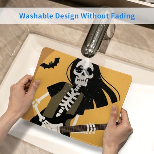 Skull Guitar Computer Mouse Pad Anti-Slip Rubber Base Laptop Mouse Mat for Home Computer Mousepad 7 X 8.6 in - color: Skull Guitar, size: 8.6L x 7W inches
